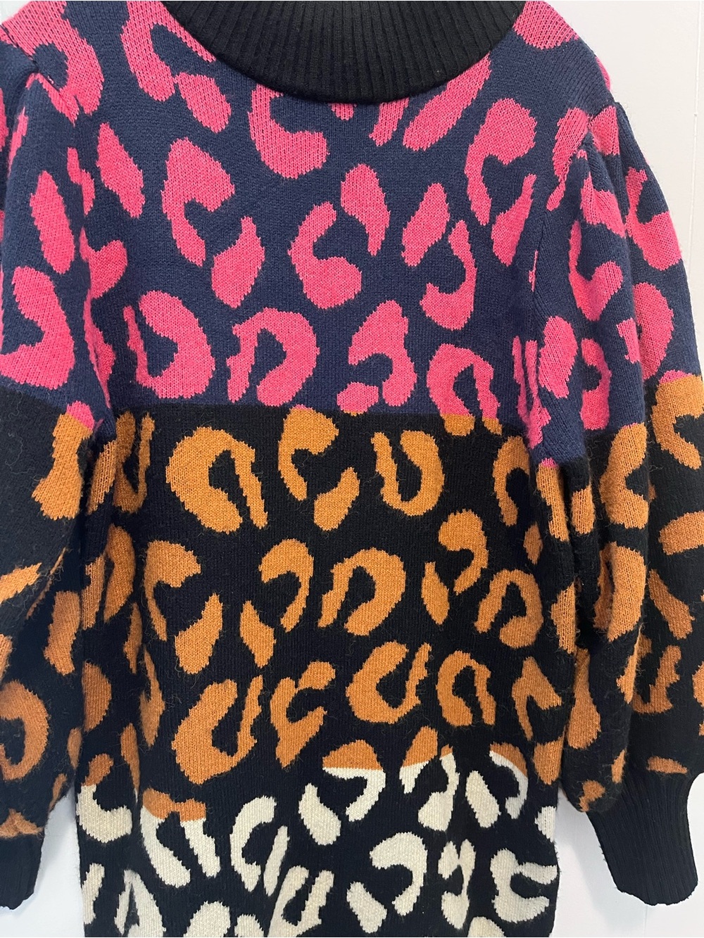 Farm Rio Leopard Sweater Dress - Picture 2 of 8